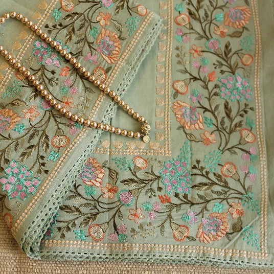 Pure Chanderi Light Blue