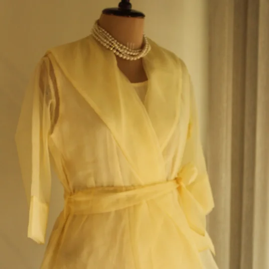 Organza Collar Top Yellow