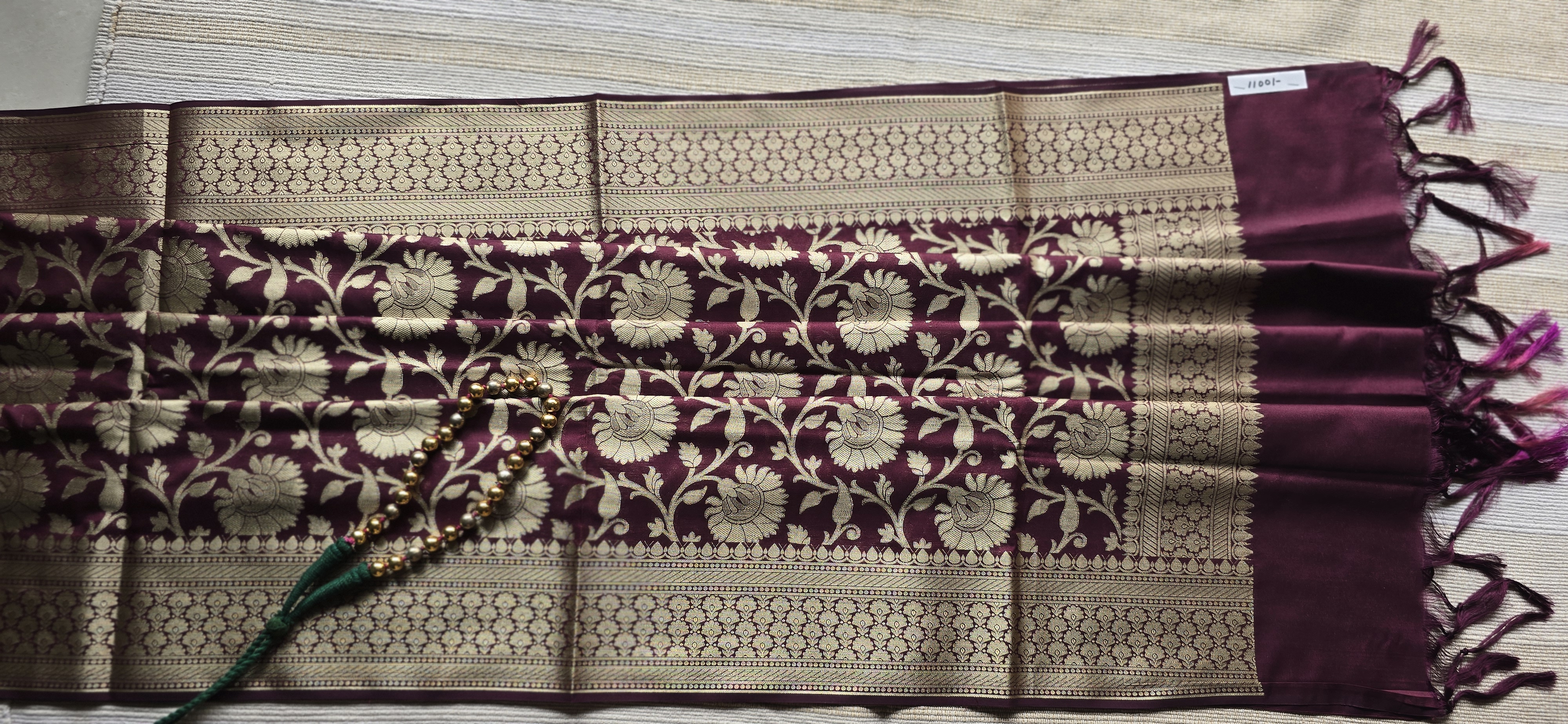 Banarasi Silk Dupatta Wine
