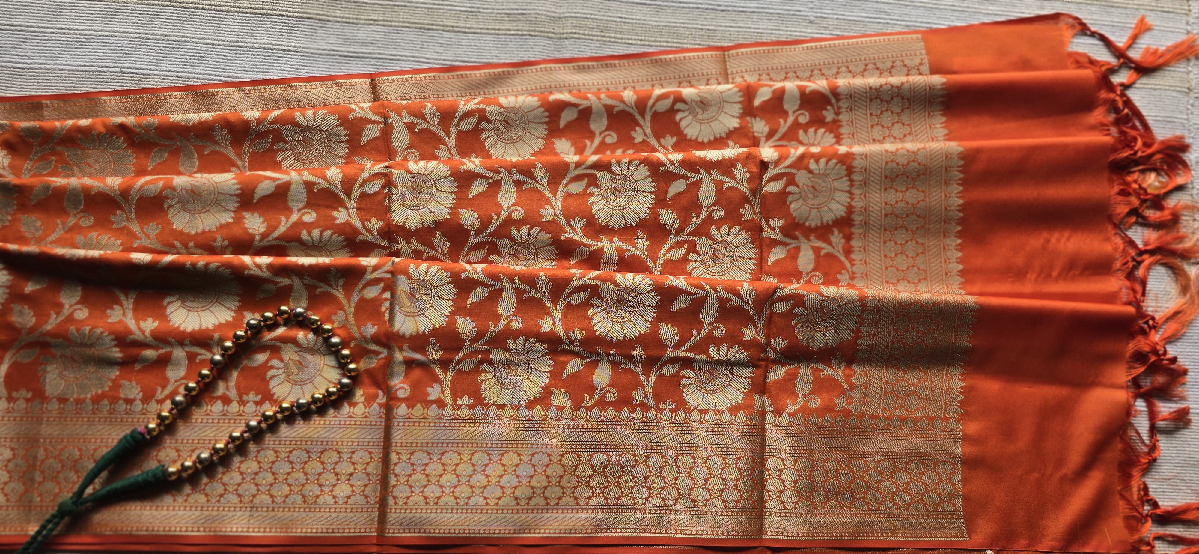 Banarasi Silk Dupatta Orange