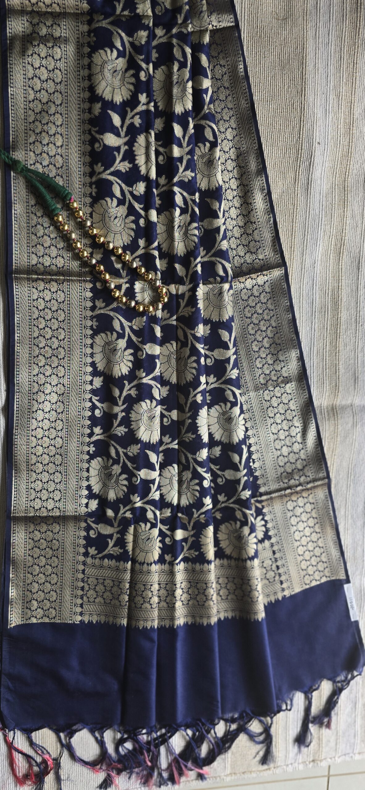 Banarasi Silk Dupatta Dark Blue