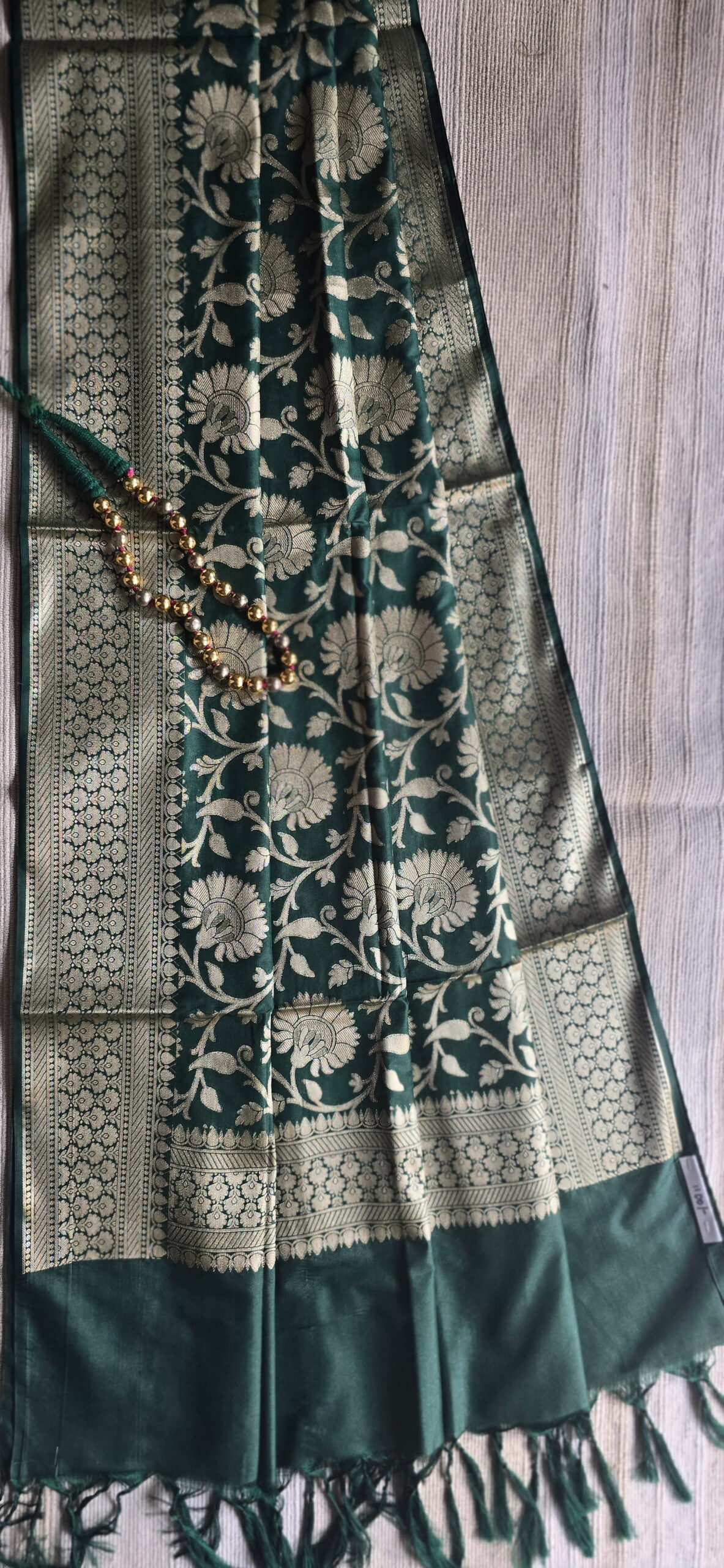 Banarasi Silk Dupatta Dark Green