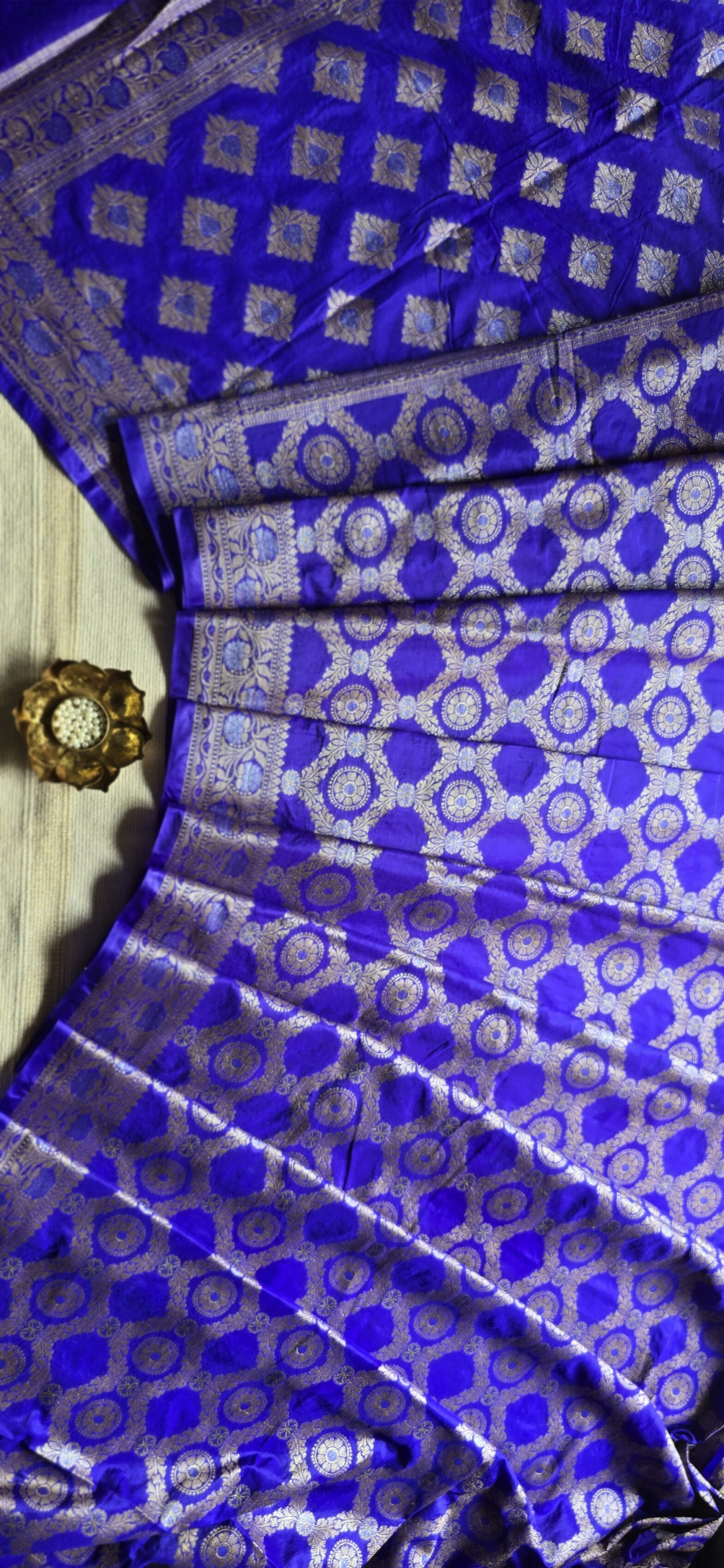 Chakra Jaal Banarasi Saree Blue