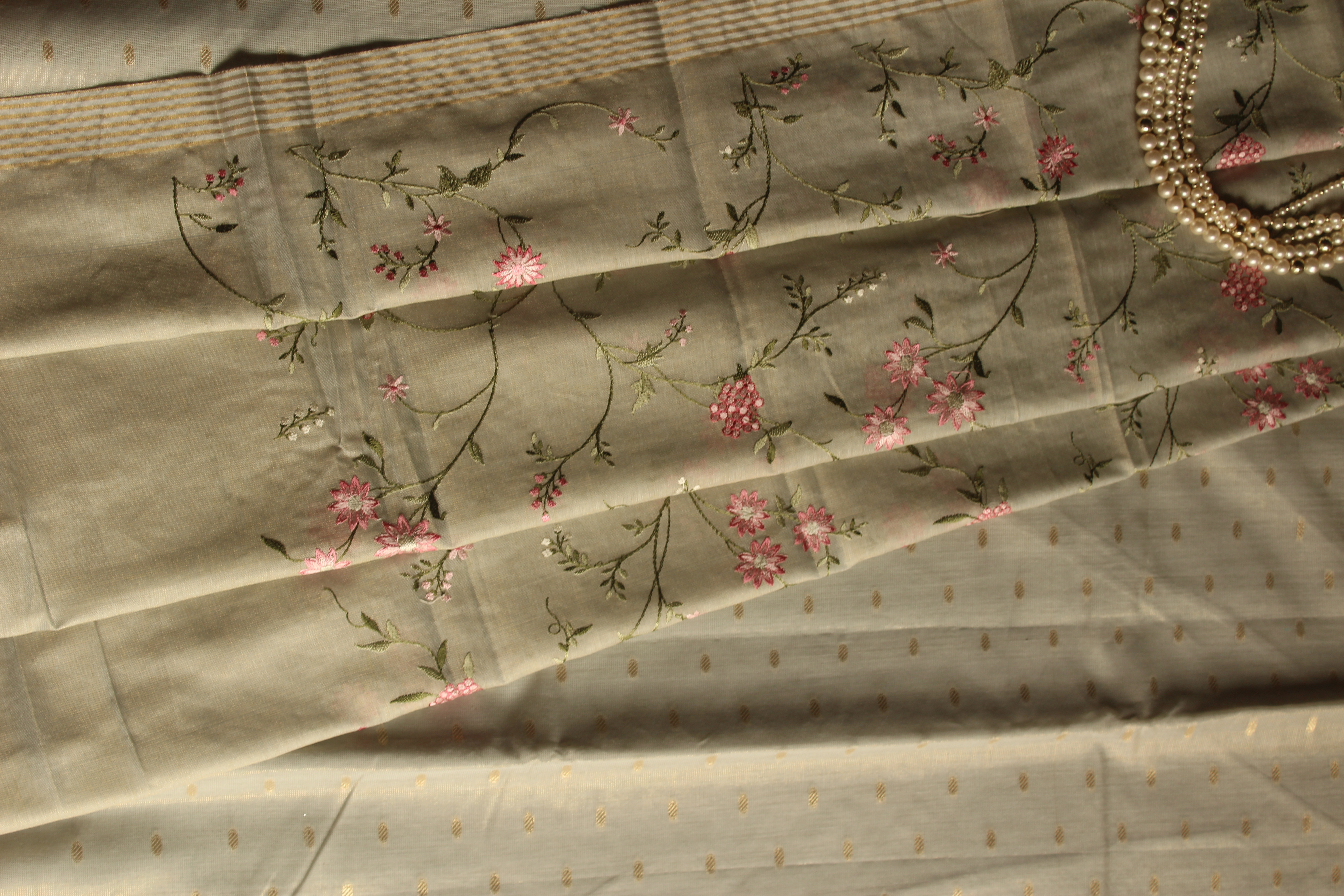 Banarasi Tissue Dress Material Grey