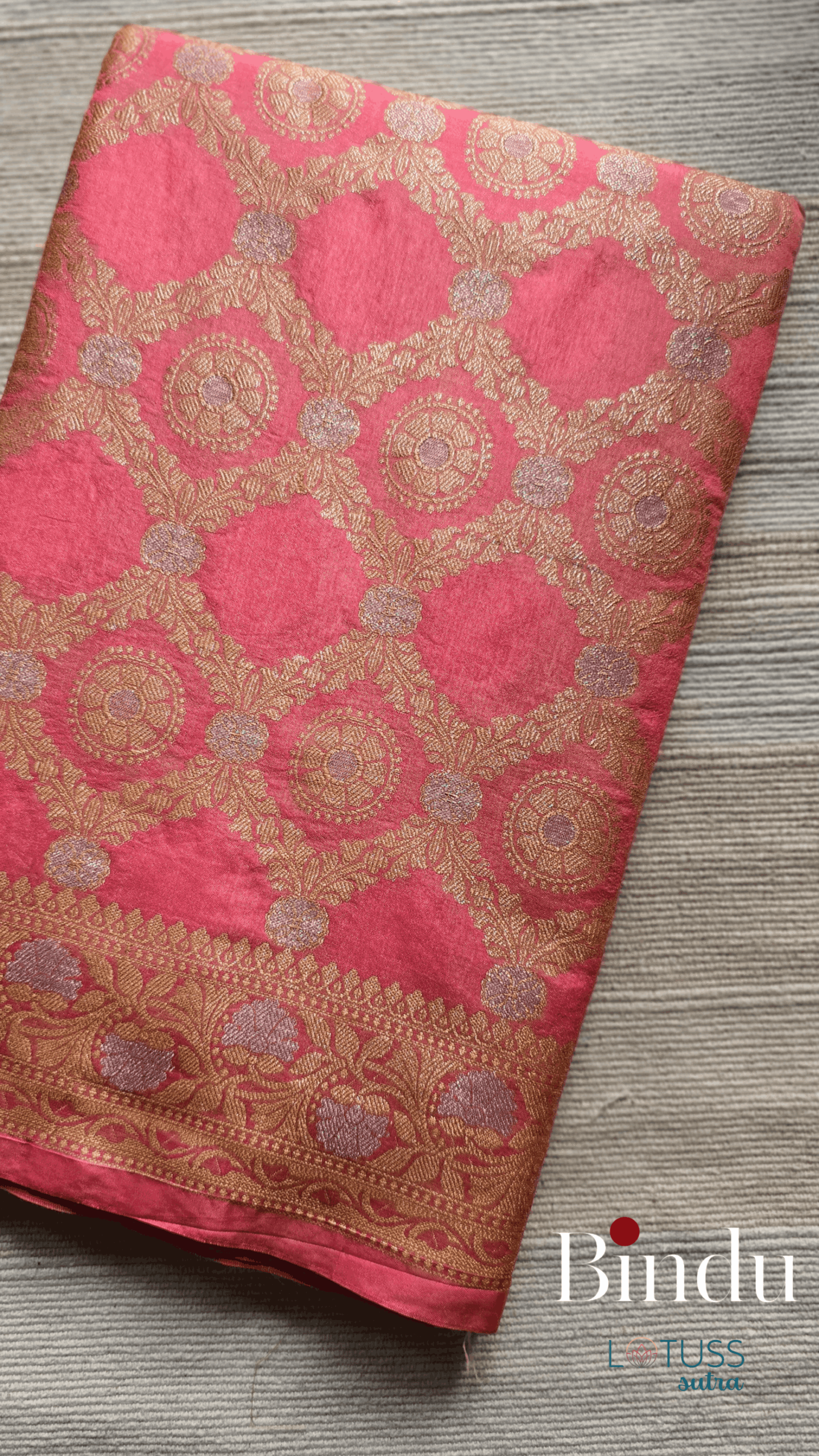 Chakra Jaal Banarasi Saree Pastel Pink